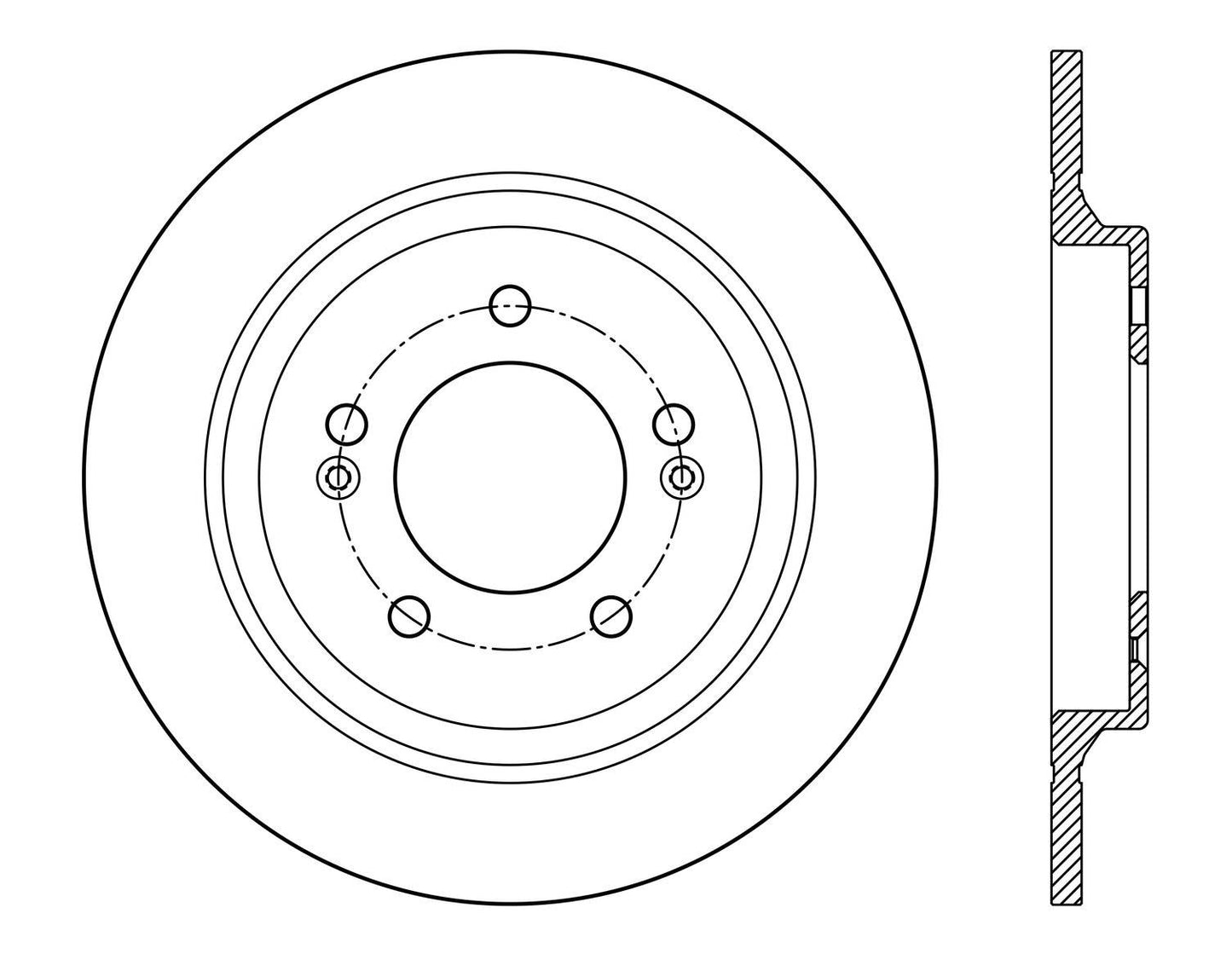 Stoptech Centric 13-15 Kia Optima / 14-16 Cadenza Rear Performance Brake Rotor 120.50029
