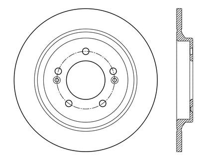 Stoptech Centric 13-15 Kia Optima / 14-16 Cadenza Rear Performance Brake Rotor 120.50029