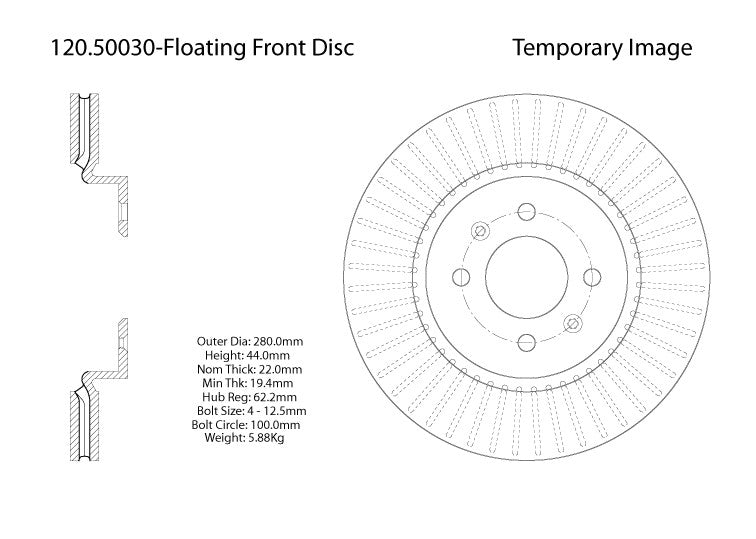 Stoptech Centric Performance Brake Rotor 120.50030