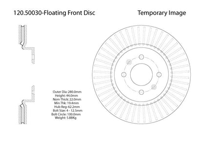 Stoptech Centric Performance Brake Rotor 120.50030