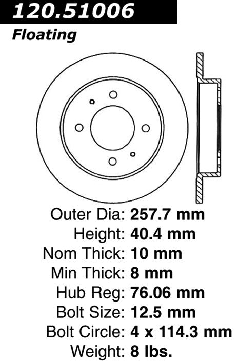 Stoptech Centric Performance Brake Rotor 120.51006
