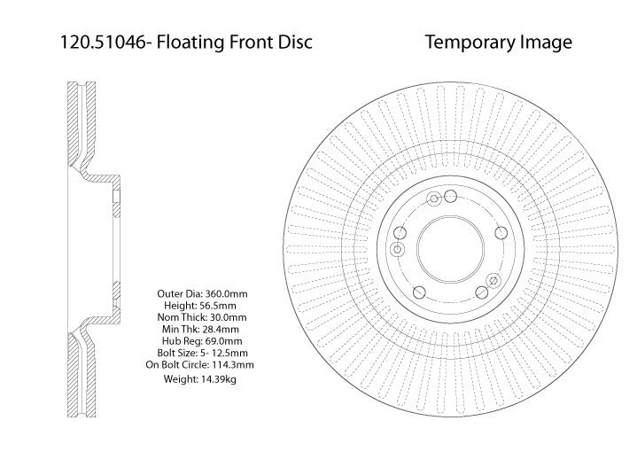 Stoptech Centric Performance Brake Rotor 120.51046