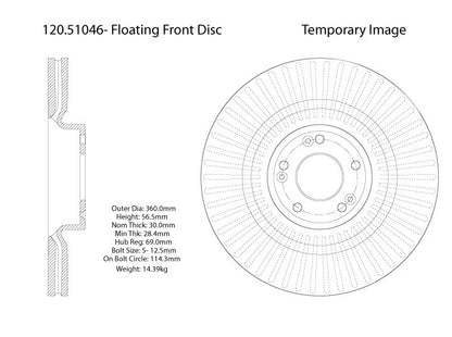 Stoptech Centric Performance Brake Rotor 120.51046