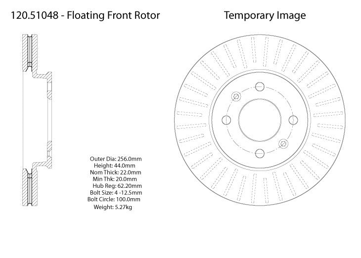 Centric Parts Disc Brake Rotor with Electrocoating finish 120.51048