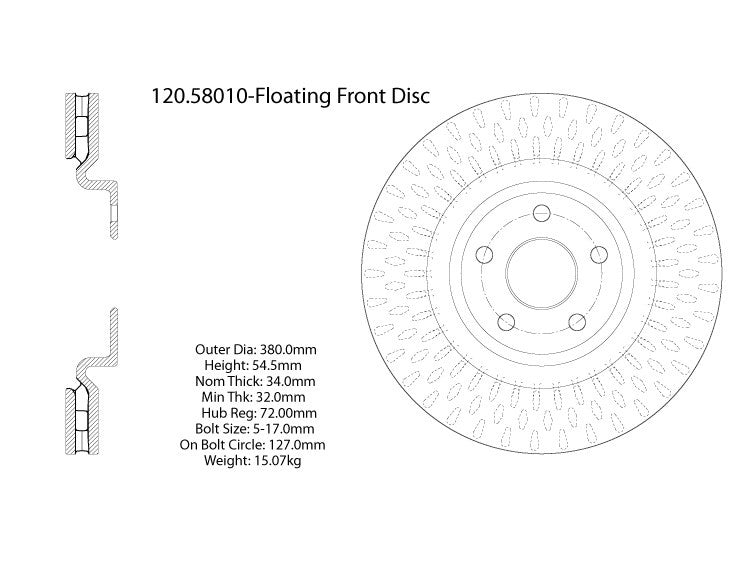 Centric Parts Disc Brake Rotor with E-Coat Finish 120.58010