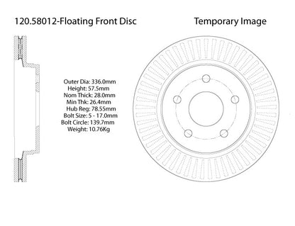 Stoptech Centric Performance Brake Rotor 120.58012