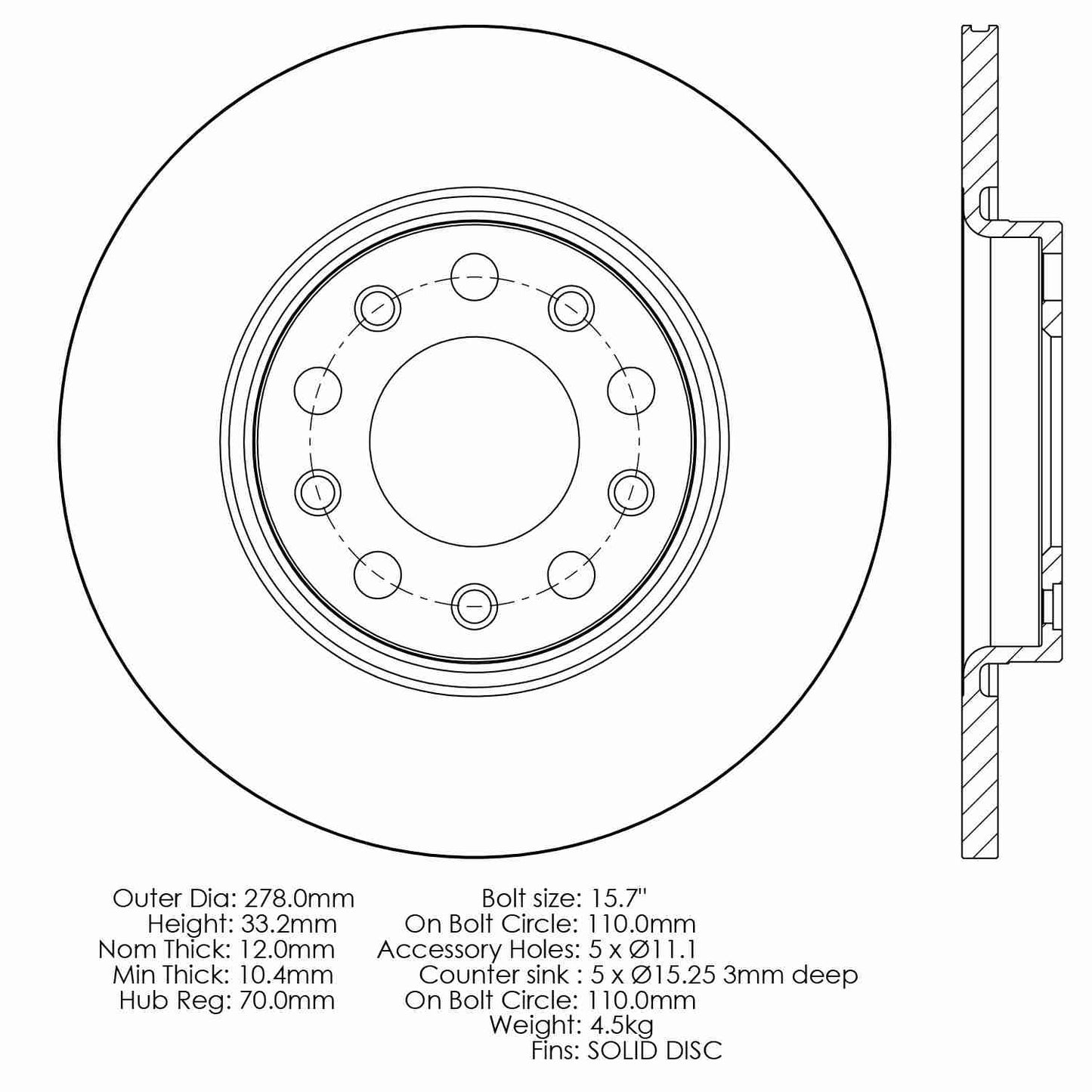 Stoptech Centric Premium Brake Rotor - Rear 120.58013