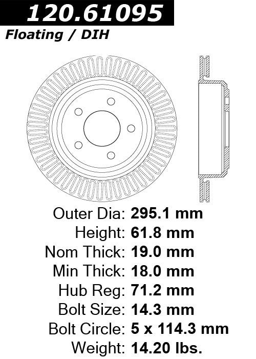 Stoptech Centric Performance Brake Rotor 120.61095