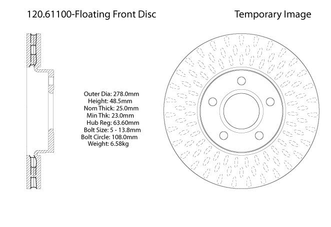 Centric Parts Disc Brake Rotor Premium E-Coat for 2013-2018 Ford C-Max Focus 120.61100