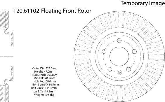 Stoptech Centric Performance Brake Rotor 120.61102