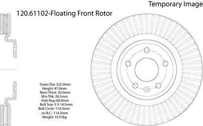 Stoptech Centric Performance Brake Rotor 120.61102