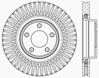 Centric Parts Disc Brake Rotor Premium with Electrocoating for 2015-2020 Ford Mustang 120.61112
