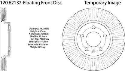 Centric Parts Disc Brake Rotor Premium E-Coat 120.62132