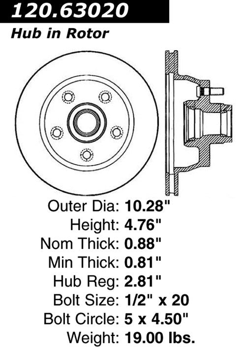 Stoptech Centric Performance Brake Rotor 120.63020