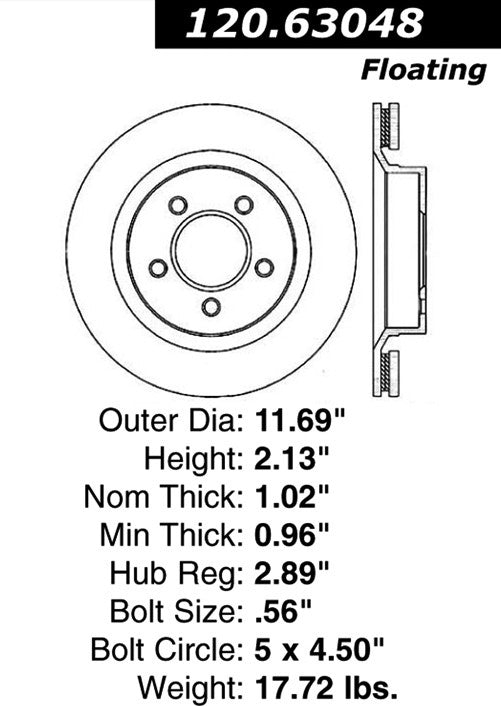 Centric Parts Premium Brake Rotor 120.63048