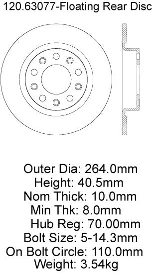 Centric Parts Disc Brake Rotor Premium E-Coat 120.63077