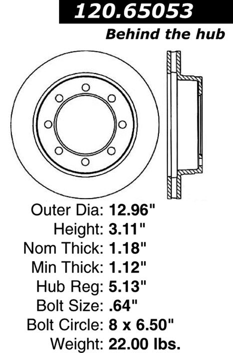 Stoptech Centric Performance Brake Rotor 120.65053