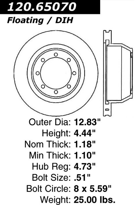 Stoptech Centric Performance Brake Rotor 120.65070