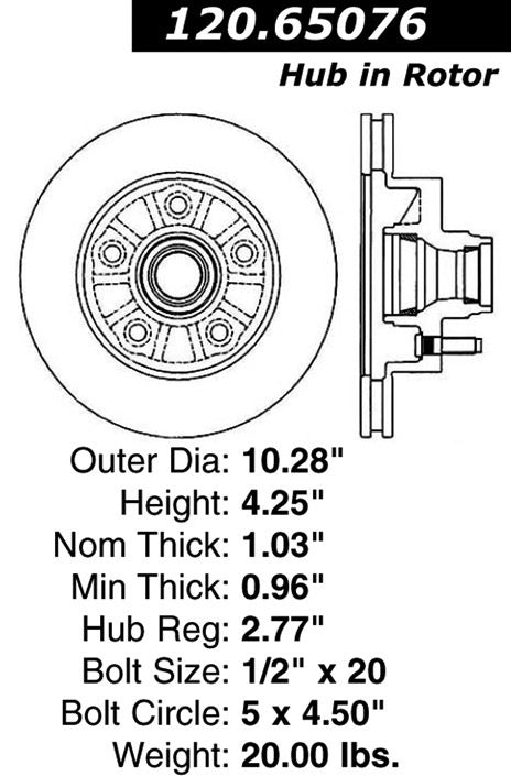 Stoptech Centric Performance Brake Rotor 120.65076