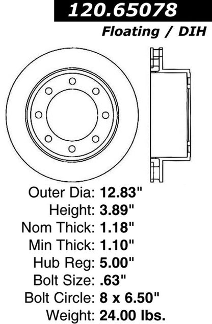Stoptech Centric Performance Brake Rotor 120.65078
