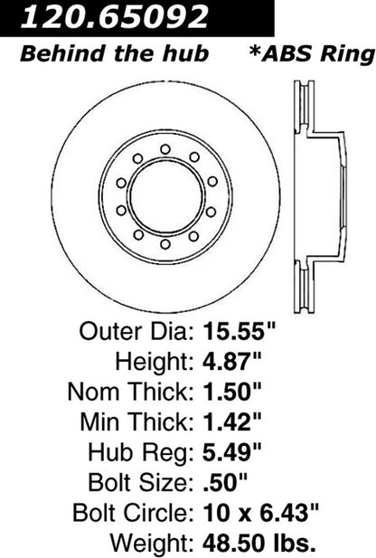 Stoptech Centric Performance Brake Rotor 120.65092
