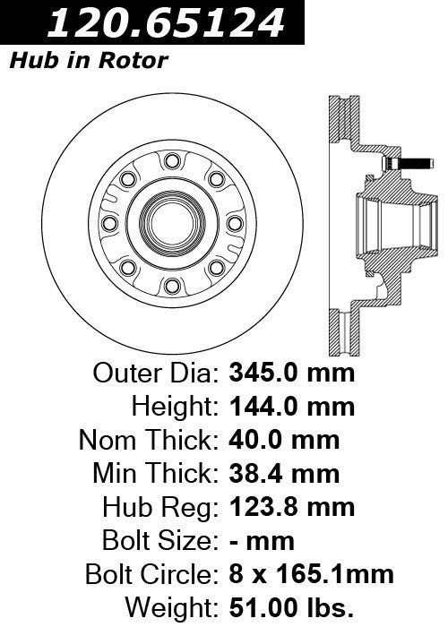 Stoptech Centric Performance Brake Rotor 120.65124
