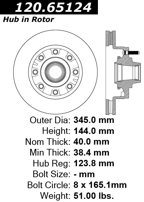 Stoptech Centric Performance Brake Rotor 120.65124