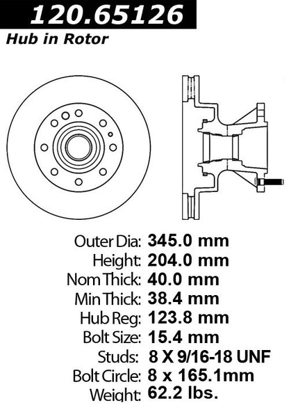 Stoptech Centric Performance Brake Rotor 120.65126