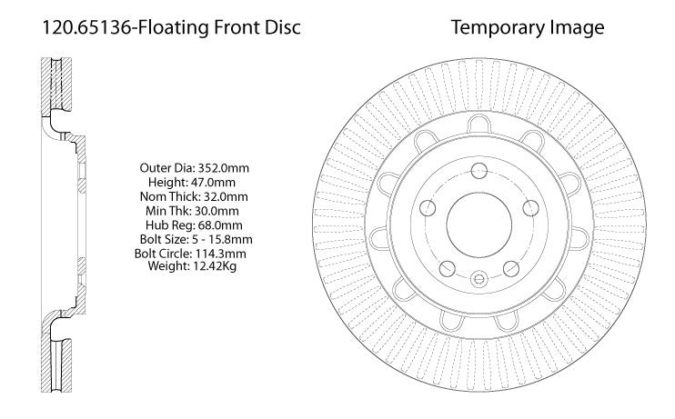 Stoptech Centric 13-14 Ford Taurus Performance Front Brake Rotor 120.65136