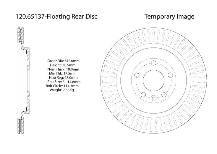 Stoptech Centric 13-14 Lincoln MKT / 13-14 Ford Explorer Performance Brake Rotor - Rear 120.65137