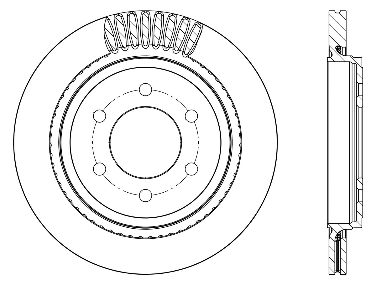 Centric Parts Disc Brake Rotor Premium with painted hat and edge for 2015-2017 Ford F-150 120.65149