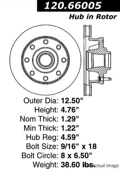Centric Parts Disc Brake Rotor and Hub Assembly 120.66005