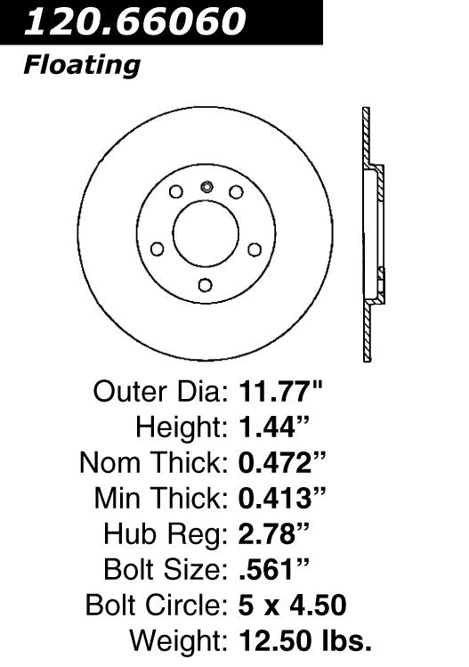Stoptech Centric Performance Brake Rotor 120.66060