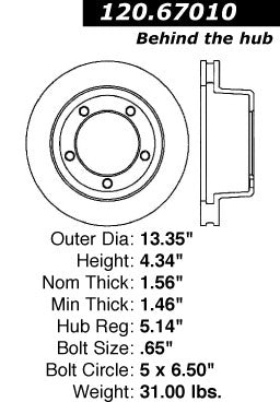 Stoptech Centric Performance Brake Rotor 120.67010