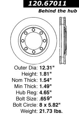 Stoptech Centric Performance Brake Rotor 120.67011