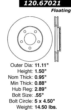 Stoptech Centric Performance Brake Rotor 120.67021