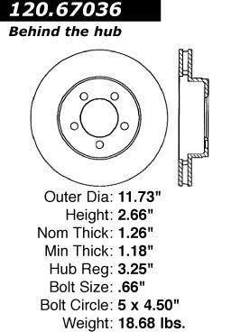 Stoptech Centric Performance Brake Rotor 120.67036