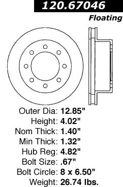 Stoptech Centric Performance Brake Rotor 120.67046