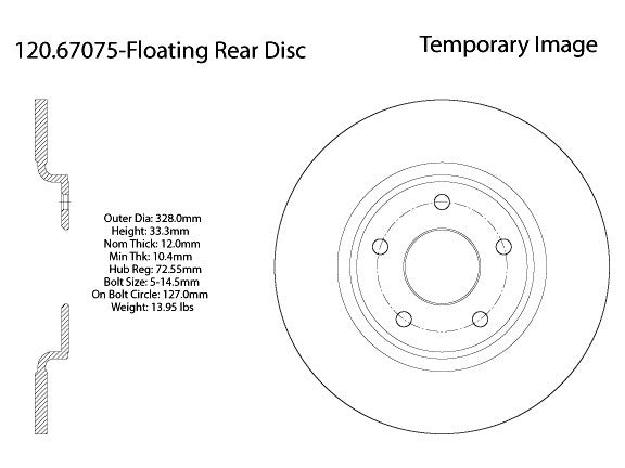 Centric Parts Disc Brake Rotor Premium E-Coat for 2012-2016 Chrysler Town & Country 120.67075