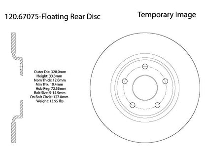 Centric Parts Disc Brake Rotor Premium E-Coat for 2012-2016 Chrysler Town & Country 120.67075