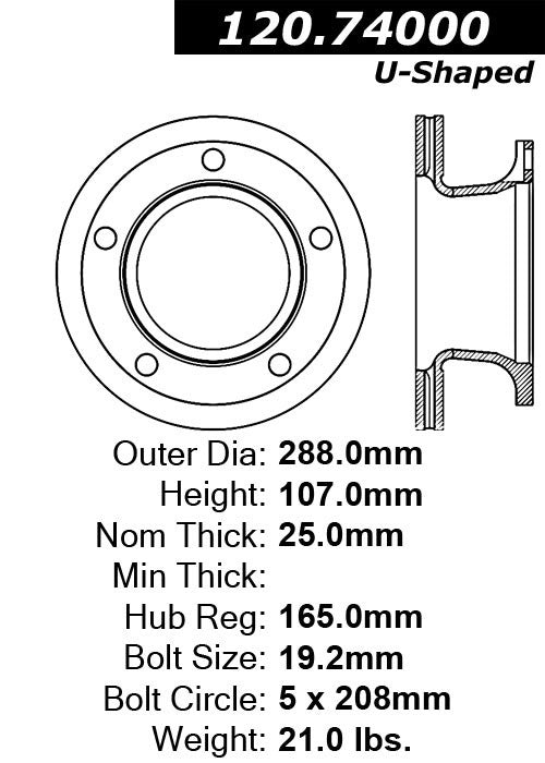 Stoptech Centric Performance Brake Rotor 120.74000