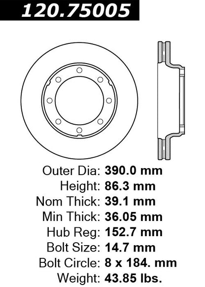 Stoptech Centric Performance Brake Rotor 120.75005