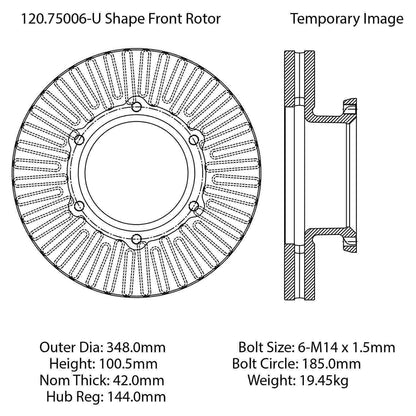 Stoptech Centric Premium Brake Rotor - Front 120.75006