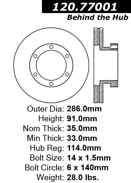Stoptech Centric Performance Brake Rotor 120.77001