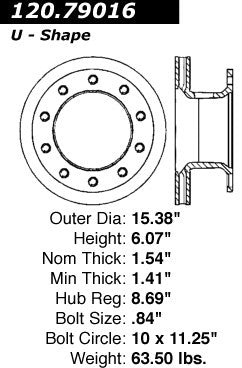 Stoptech Centric Performance Brake Rotor 120.79016