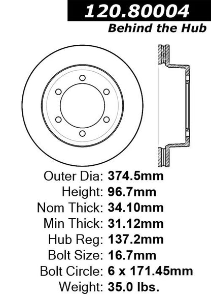 Centric Parts Disc Brake Rotor Premium with E-Coat for 1980-1991 Chevrolet B60 120.80004