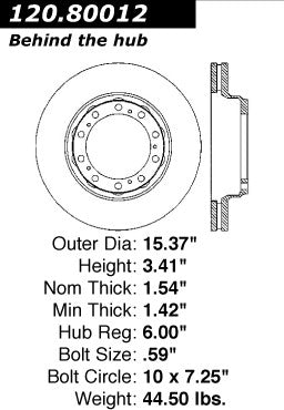 Stoptech Centric Performance Brake Rotor 120.80012