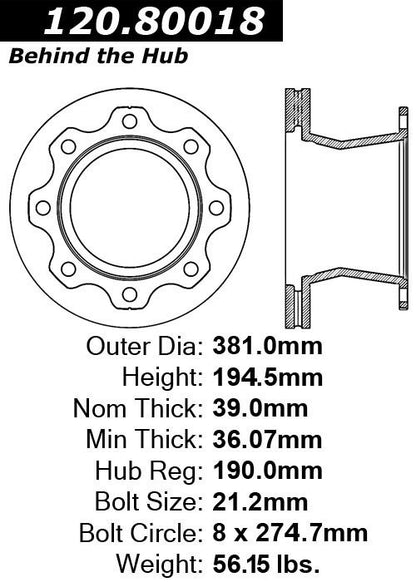 Stoptech Centric Performance Brake Rotor 120.80018