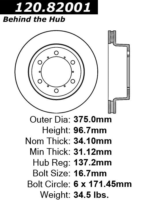 Stoptech Centric Performance Brake Rotor 120.82001