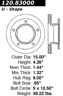 Stoptech Centric Performance Brake Rotor 120.83000